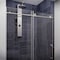 Anzzi 48 in. x 76 in. H Sliding Frameless Shower Door in Brushed Nickel w/ Tsunami Guard Tempered Glass SD-AZ13-01BN - alternate 6